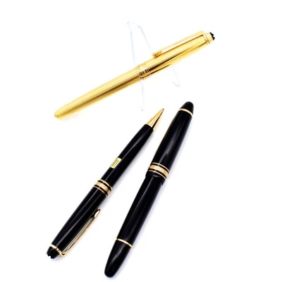 Montblanc Meisterstuck Resina Tono Dorado Rollerball Lote de 3 #M1196-4 Foto 1 de 4