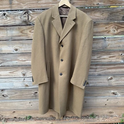 Jos. A. Bank Men’s Wool Overcoat Size 42R Camel Brown Long Dress Coat - Image 1 of 4