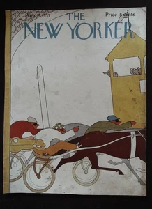 The New Yorker August 19, 1933 Great Racing Image FRONT COVER ONLY - Picture 1 of 1