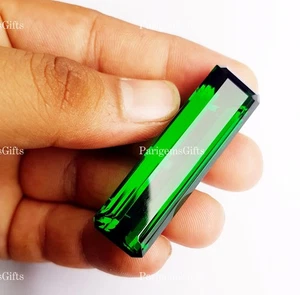 88 Ct Green Topaz Baguette Cut For Pendent Size Loose Gemstone - Picture 1 of 6