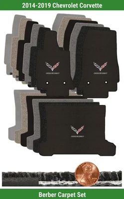 Juego de alfombrillas bereber personalizadas para Chevy Corvette '14-19 con logotipo (3 piezas) #H3S Foto 1 de 4