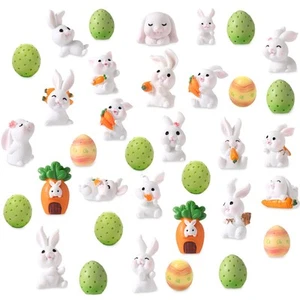 36 Pcs Mini Resin Bunny Figurines Miniatures Easter Rabbit Eggs Decor Tiny Ra... - Picture 1 of 6