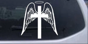Angel Wings Cross Halo Christian Decal Car or Truck Window Laptop Decal Sticker - Bild 1 von 32