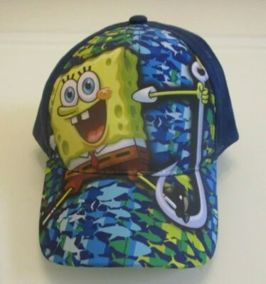 NUEVO CON ETIQUETAS Bob Esponja Pantalones Cuadrados Niños Pequeños Azul Gorra de Béisbol Sombrero Talla 51 cm Foto 1 de 2