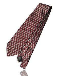 Towncraft Cravatta in poliestere, 58" x 3,75", geometrica bordeaux/argento vivo. SB-12 - Foto 1 di 5