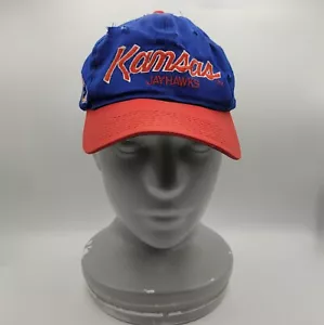 Vintage Kansas Jayhawks Snapback Hat Script 90s Sports Specialties Baseball Cap - Picture 1 of 9