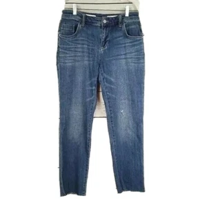 Anthropologie Pilcro And The Letterpress Damenjeans ausgefranster Saum spitz zulaufend blau 25 - Bild 1 von 8