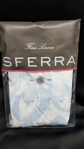 Sferra Jessia Euro Continental Sham Floral Print Ocean Blue White Percale New - Picture 1 of 10