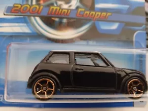 HOT WHEELS 2005-140 FASTER THAN EVER 2001 MINI COOPER BLACK FTE LOOSE CARDED - Picture 1 of 3