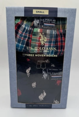 Новый в коробке США поло мужчин 3 упаковки нижнее белье сплетенный боксер хлопок размер маленький - Изображение 1 из 2