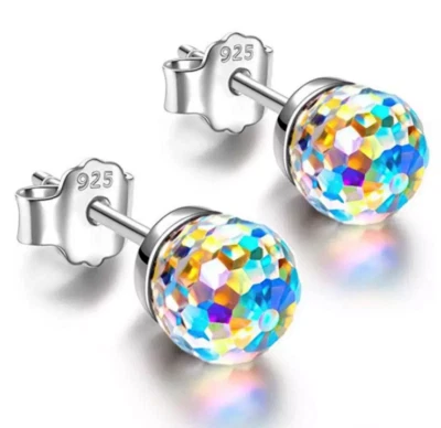 Ohrstecker rund Regenbogen Damenohrstecker Frauenohrstecker Geschenk Modeschmuck - Bild 1 von 4