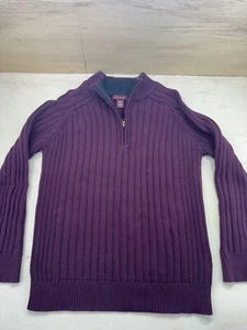 Men's Covington Maroon 1/4 Zip Rib Knit Pullover Sweater size XXL - Picture 1 of 15