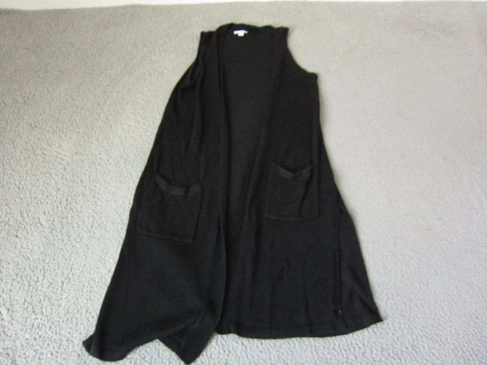 J Jill Cardigan Womens Small Black Sweater Linen Viscose Blend Summer Open - Image 1 of 4