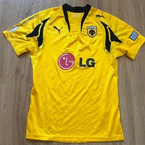 2011-12 Aek Puma yellow and black football shirt Home Greece Player issue - Picture 1 of 8