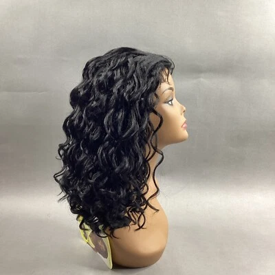 Hayden Long Wavy #1 Jet Black Premium Synthetic Lace Part Wig - Image 1 of 4