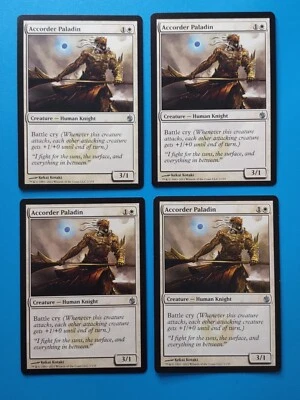 MTG 4x Accorder Paladin x4 LP Mirrodin Besieged Magic Playset - Image 1 of 2