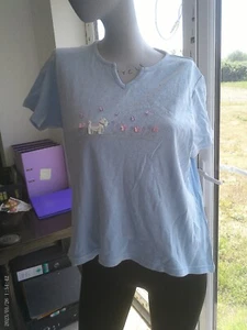 Ladies Size 14 Blue EWM T-Shirt - Picture 1 of 2