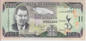 Jamaika Banknote P.90 100 Dollars 2012 Commemorative UNC 2001 - Bild 1 von 2
