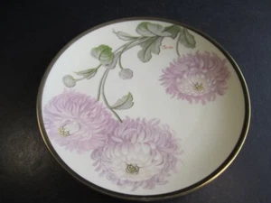 O & EG Royal Austria Hand Painted Porcelain Plate 8.75"~ Stylized Peonies Signed - Picture 1 of 5