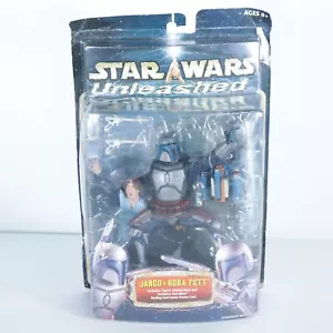 Figura de acción Hasbro Star Wars Unleashed Jango & Boba Fett 2002 7 pulgadas de lujo - Imagen 1 de 7