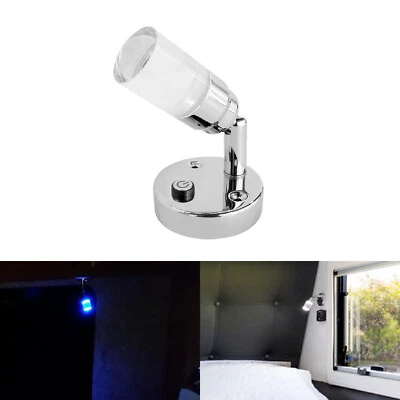 Lampada da Lettura a LED 12v Camper Faretto a Parete Luce Notturna Doppio Colore - Immagine 1 di 4