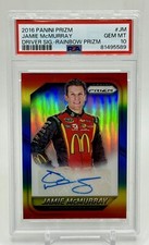 2016 Panini Prizm Racing Jamie McMurray Rainbow Prizm Autograph #/24 PSA 10