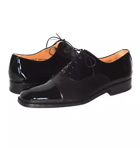 MAGNANNI Cesar Cap Toe Leather/Patent Leather Oxfords Lace Up Dress Shoes 10.5D - Picture 1 of 10