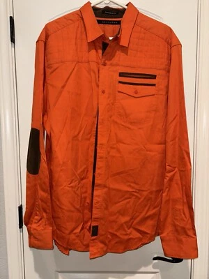 Camisa de manga larga acolchada naranja calce a medida XXL de Sean John para hombre nunca usada Foto 1 de 4