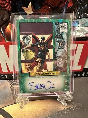 Topps Chrome Marvel Steve McNiven ULTRA RARE Artist Auto Green Raywave 74/99 - Image 1 of 4