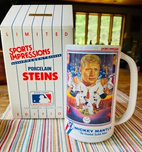 Mickey Mantle NY Yankees Sports Impressions tankard Mug MIB - Picture 1 of 3