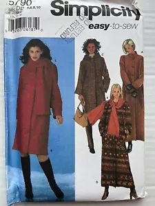 Pattern Simplicity 5790, misses’/petite lined coat, 2 lengths, scarf, sz 4-10 - Picture 1 of 2