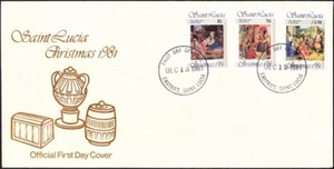 St. Lucia Stamps Scott # 564 - # 566 Christmas 1981 Official First Day Cover - Picture 1 of 2