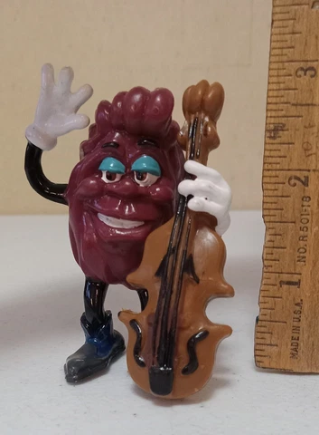 California Raisins Bass Cello player band Musician Applause 3" PVC Figure 1988 Cover