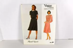 Abito vintage Vogue American Designer 2902 Albert Nipon taglia 14 non tagliato - Foto 1 di 7