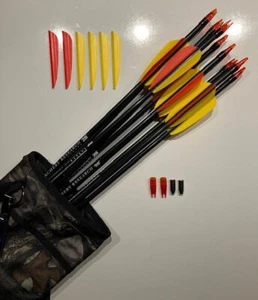 SET: 10 Glasfiberpfeile 30" Bogensport + Köcher camo + Ersatzteile Ek Archery - Bild 1 von 6