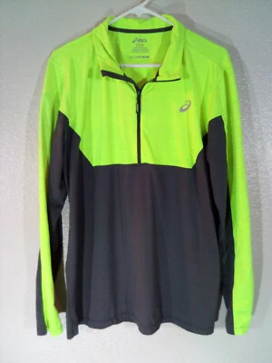 Mens Asics LITE SHOW JACKET Running Lightweight Water Repellent Sports Yellow - Image 1 of 3