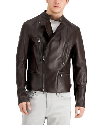 Michael Kors Men's Leather Moto Jacket S - Image 1 of 4