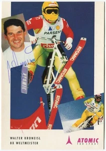 WALTER KRONEISL AUSTRIAN SKIBOB RACER, SIGNED - Sport Postcard - Picture 1 of 2