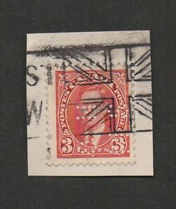 Canada #O233, with perfin “OHMS” on small piece.