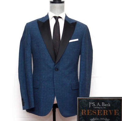 Jaqueta de Jantar JOS A BANK 42R Blazer 1-btn Ajuste Personalizado Floral Azul D050258 - Imagem 1 de 4