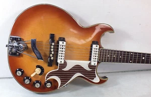 Vintage 1963 EKO Florentine 360/2v Amber Burst Semi-Acoustic Electric Guitar - Picture 1 of 15