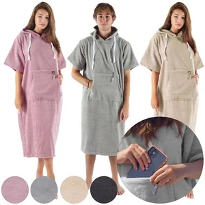 Badeponcho Erwachsene Frottee Surf Poncho Damen Herren Baumwolle Handtuch Strand - Bild 1 von 34