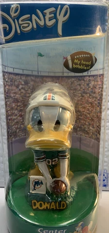 Disney Bobblehead Miami Dolphins Center Donald Duck Sealed Rare NIB - e17 Cover