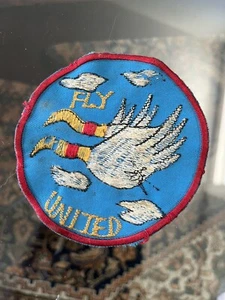 Vintage Patch “Fly United” Ducks Doing The Deed In Mid Air - Picture 1 of 3