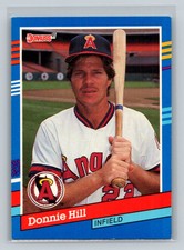 1991 Donruss #376 Donnie Hill California Angels Baseball Card