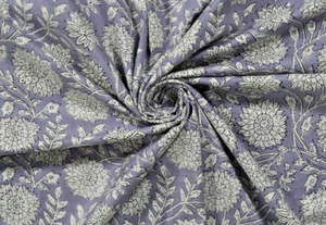 New Indian Cotton Hand Block Print Fabric Running Sewing Loose Craft 5 Yard - Picture 1 of 4