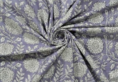 New Indian Cotton Hand Block Print Fabric Running Sewing Loose Craft 5 Yard - Image 1 of 4