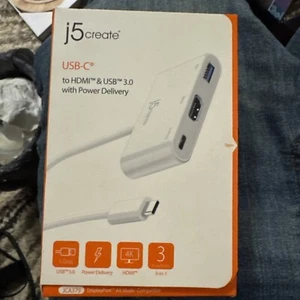 J5 CREATE USB TYPE C TO HDMI & USB 3.0 WITH POWER DELIVERY JCA379 - Picture 1 of 2