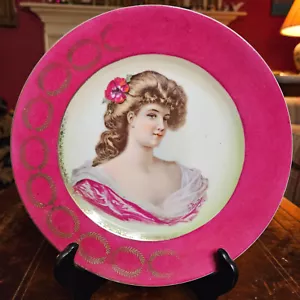 Antiguo plato de retrato de porcelana real de Viena firmado G Bonfits - Imagen 1 de 15