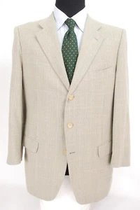 Pal Zileri 3Btn Silk Wool Blend Sport Coat Jacket Beige Multi-Color Check 40S - Picture 1 of 8